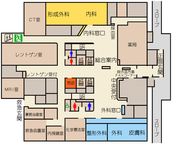 松村総合病院1F地図